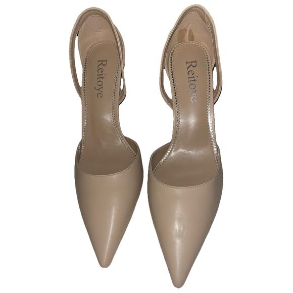 Reitoye Women’s Stiletto D’Orsay Pumps Sexy Pointed Toe Dress Pump size 8 Nude - Picture 6 of 7